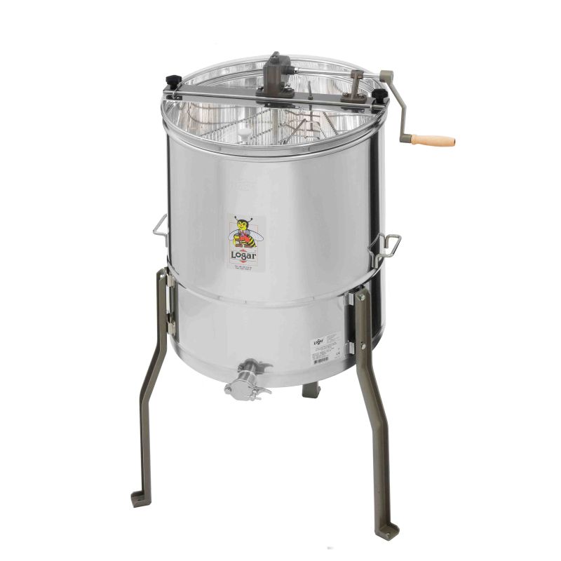 Logar 3-frame honey extractor hand drive 37x48, tank Ø52 cm – universal